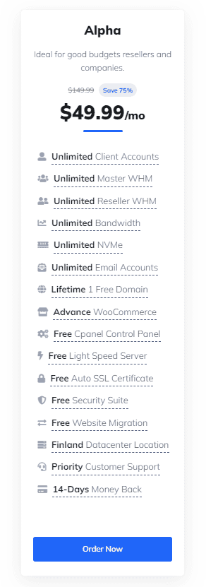 Our Affordable Alpha Reseller Hosting Plans